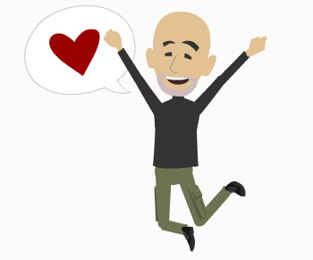 Mike excited love speech bubble